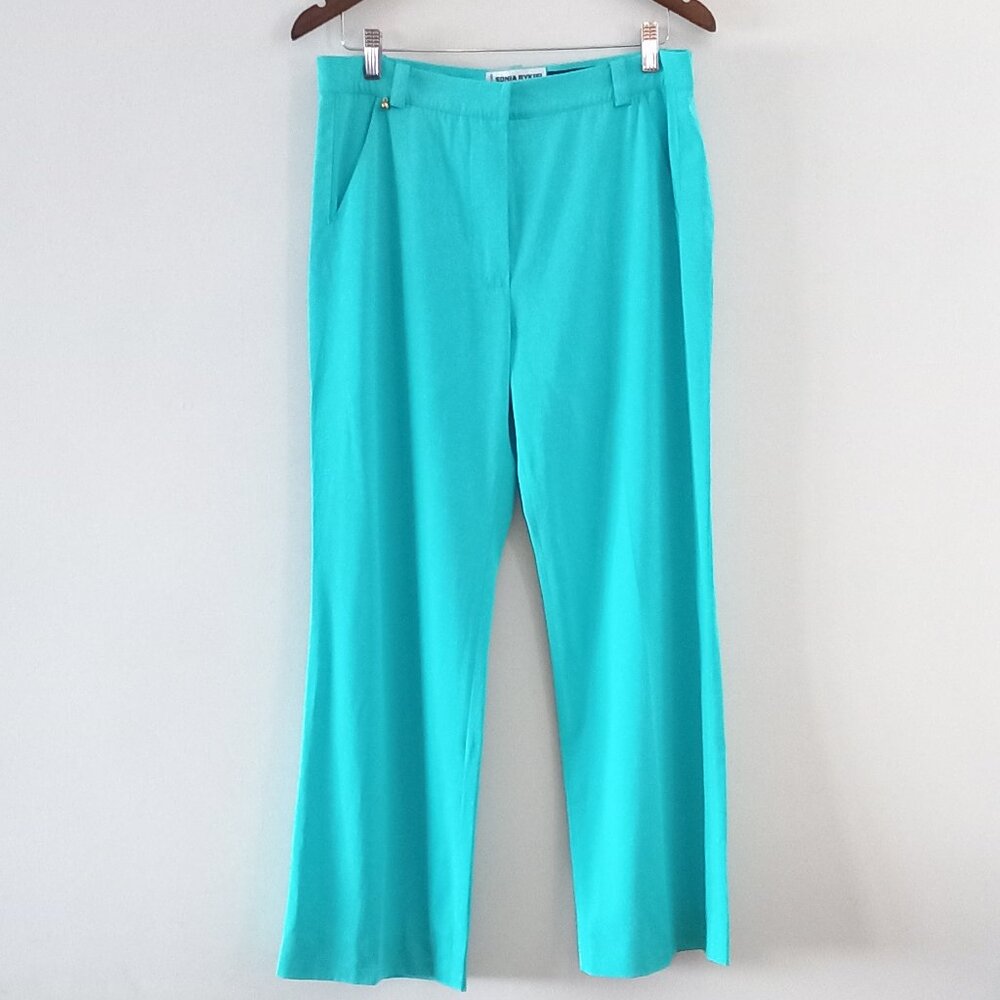 SONIA RYKIEL  turquoise wide leg trousers